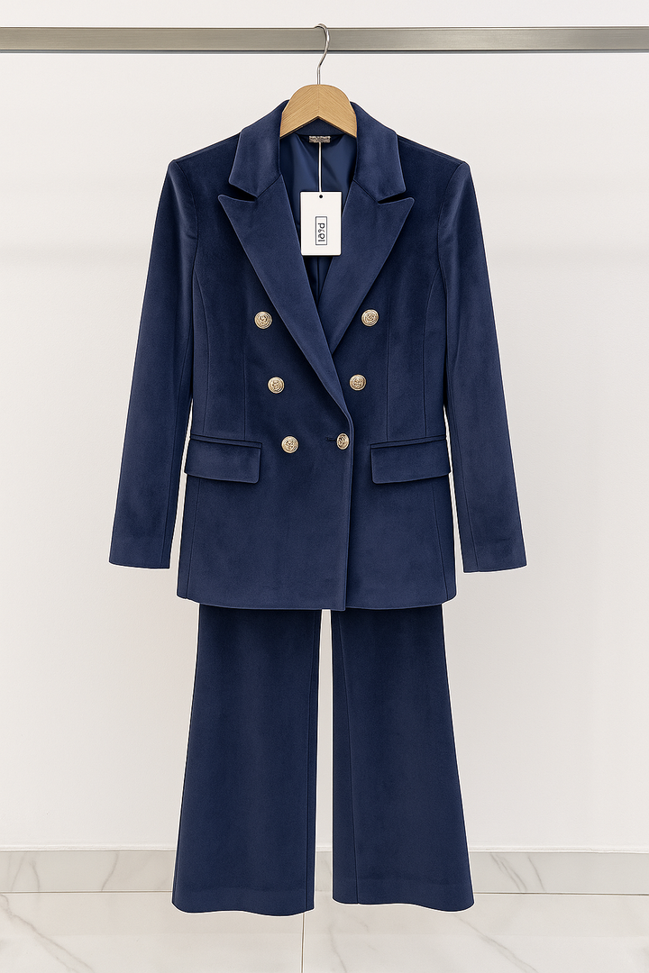 Dimitra – Bársonyos Kétsoros Blézer Szett