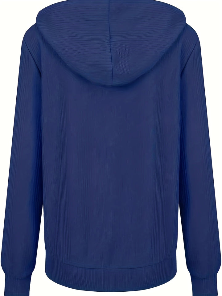 Moira - Hosszú Ujjú, Cipzáras, Húzózsinórral Ellátott Kapucnis Pulóver