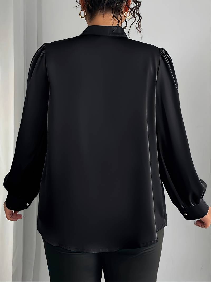 Elisheva - Elegáns Buborékujjas Ing V-Nyakkivágással