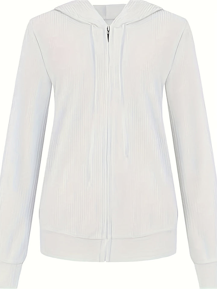 Moira - Hosszú Ujjú, Cipzáras, Húzózsinórral Ellátott Kapucnis Pulóver