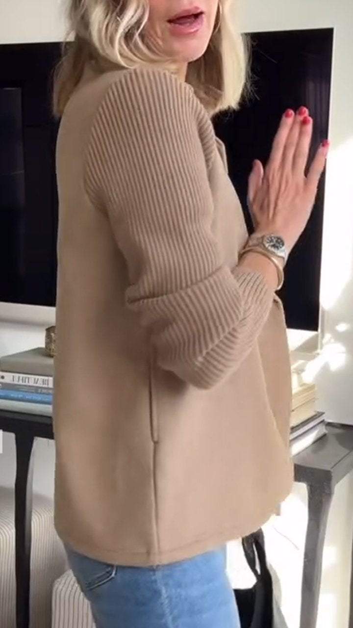 Kittiya - Elegáns Kötött Blézer Hosszú Ujjú