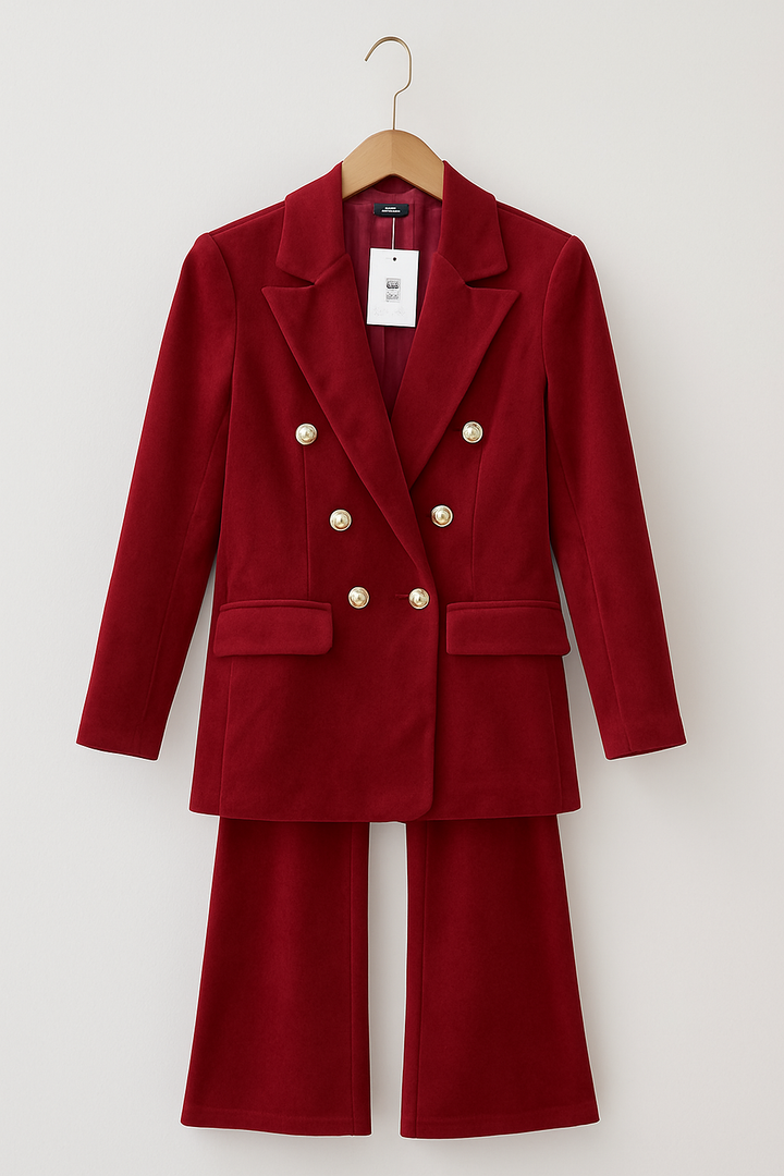 Dimitra – Bársonyos Kétsoros Blézer Szett