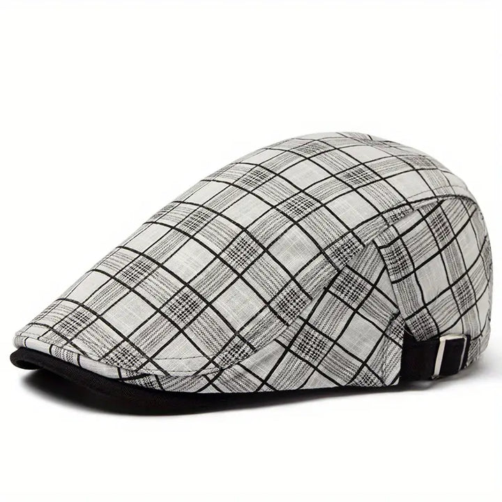 Zared - Állítható Vintage Kockás Beret Sapka