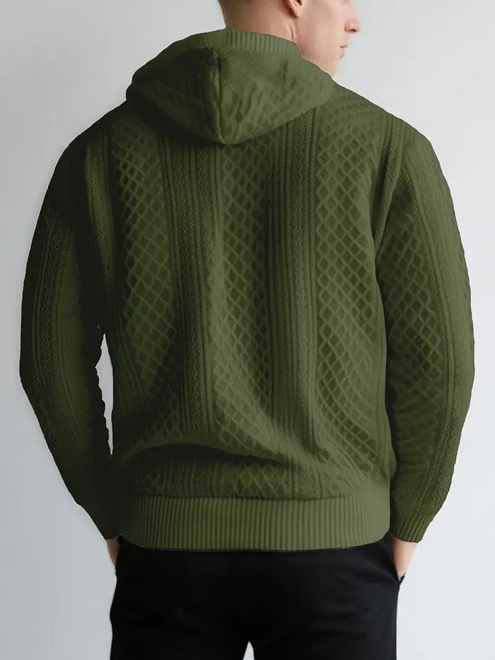 Karah - Hosszú Ujjú Kötött Kapucnis Pulóver