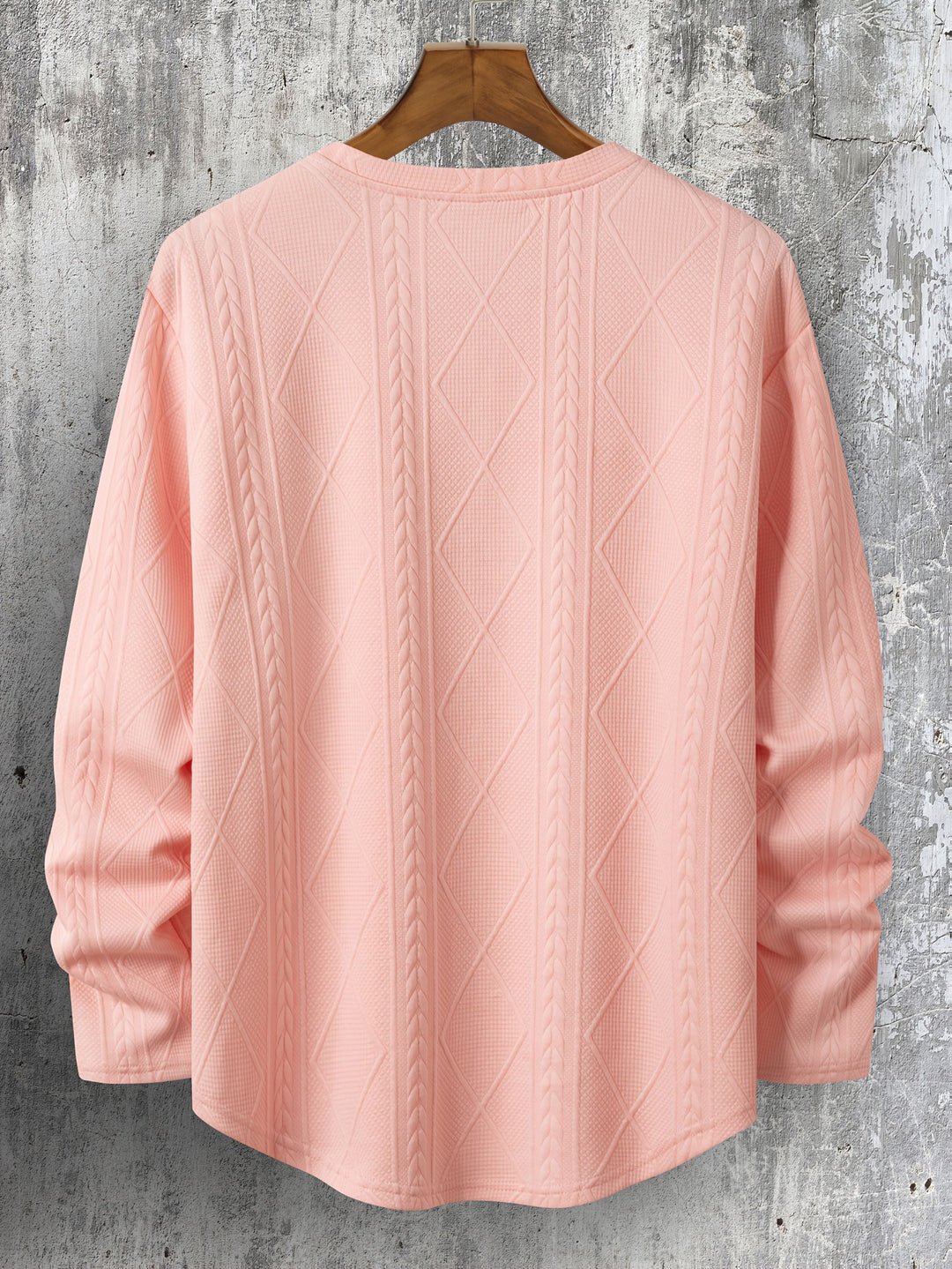 Lyman - Geometrikus Mintás Hosszú Ujjú Kapucnis Pulóver