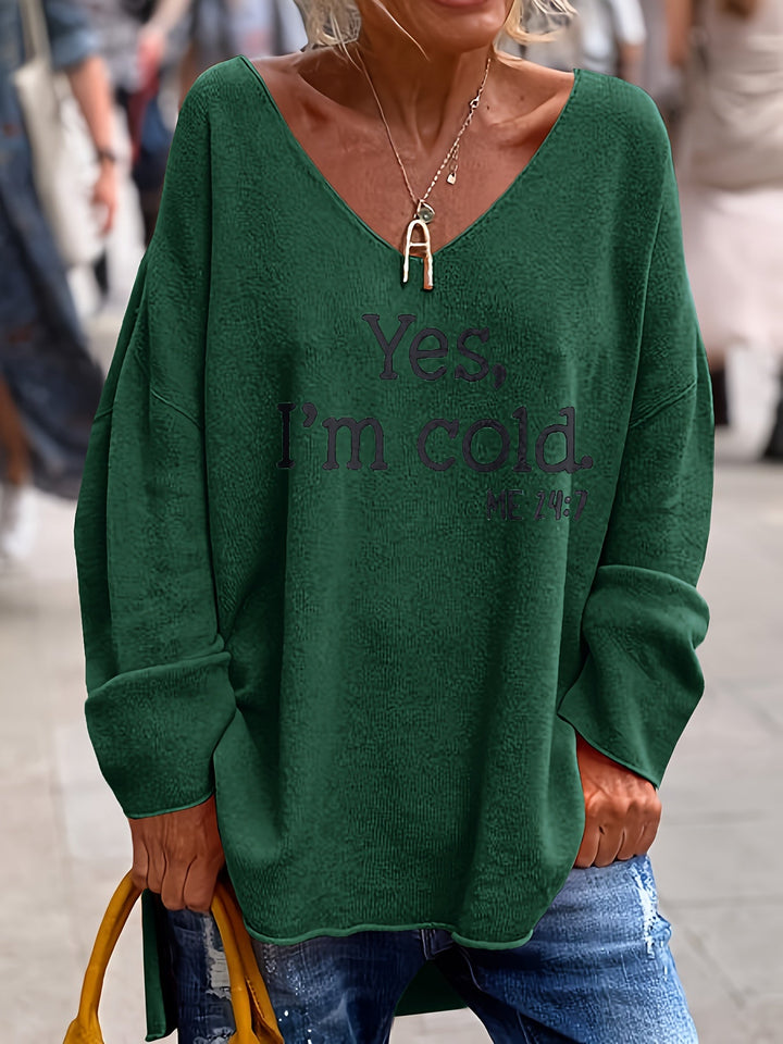 Katey – Alkalmi Hosszú Ujjú Pulóver Nyomtatott Mintával