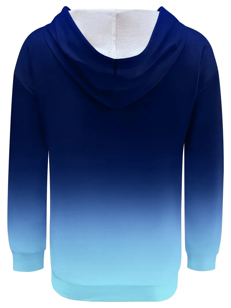 Areeqa - Színátmenetes Színű Húzózsinóros Kapucnis Pulóver