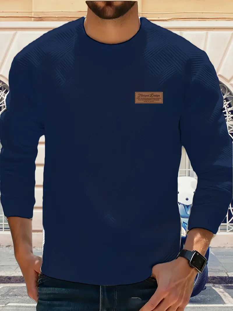 Malinga – Hosszú Ujjú Alkalmi Geometrikus Mintás Pulóver