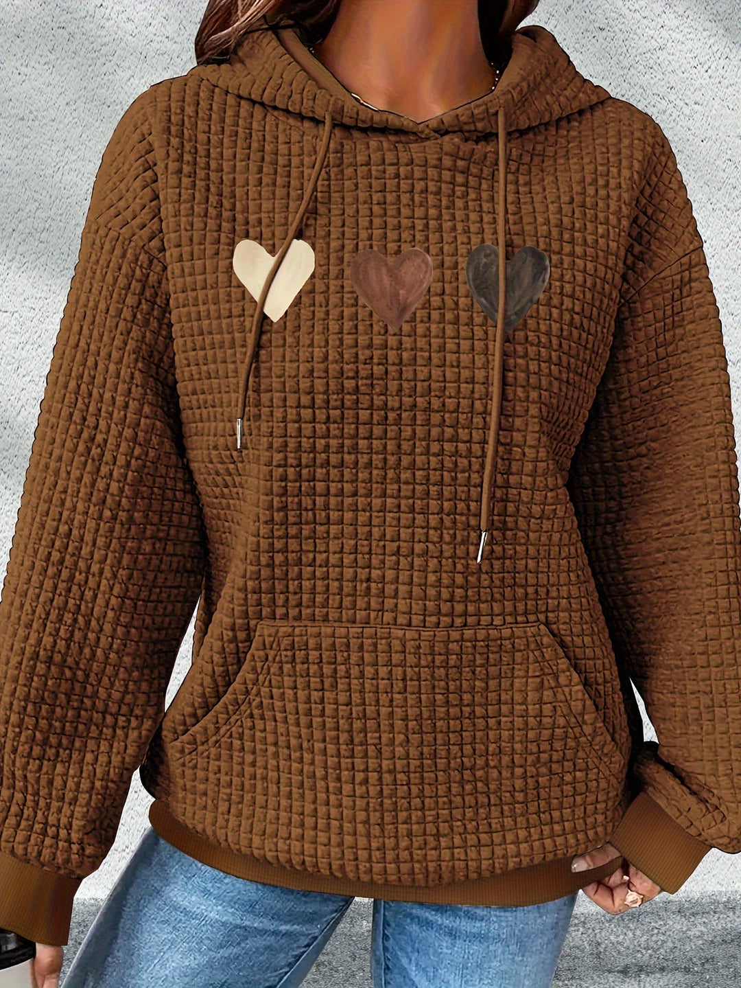 Urmela – Alkalmi Poliészter Kapucnis Pulóver Zsebekkel