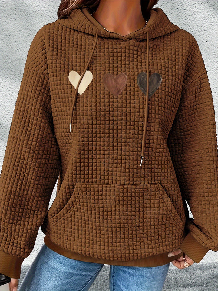 Urmela – Alkalmi Poliészter Kapucnis Pulóver Zsebekkel