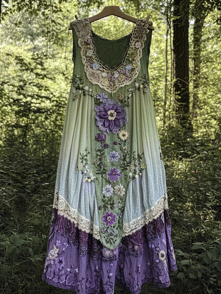 Evabella - Patchwork Művészet Lenvászon tankruha