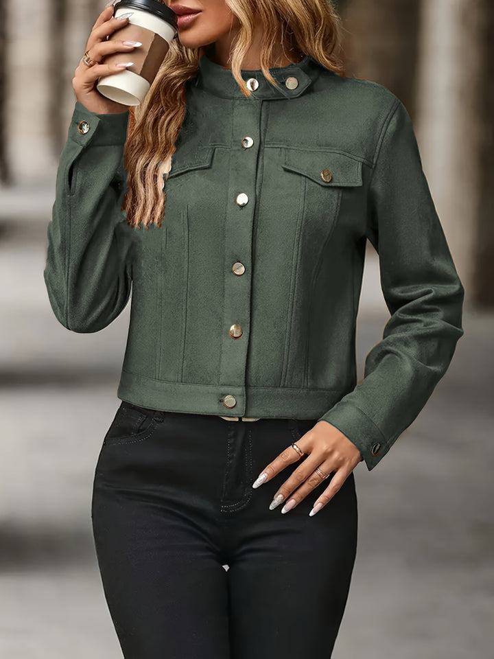 Slavica - Vintage Hosszú Ujjú Kabát Elülső Gombokkal