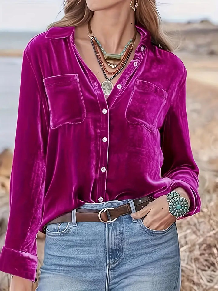 Geanie - Hosszú Ujjú Ing Elülső Zsebekkel