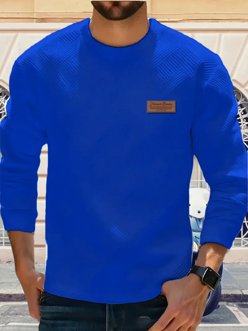 Malinga – Hosszú Ujjú Alkalmi Geometrikus Mintás Pulóver