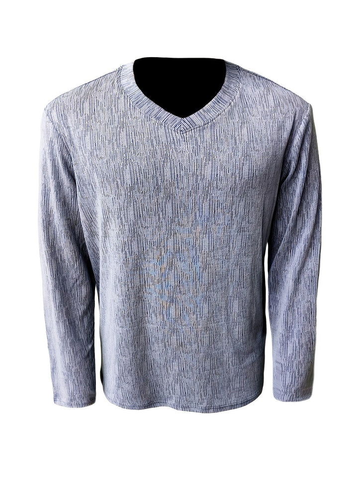 Usher - Karcsú Szabás  Hosszú Ujjú, V-Nyakú Póló