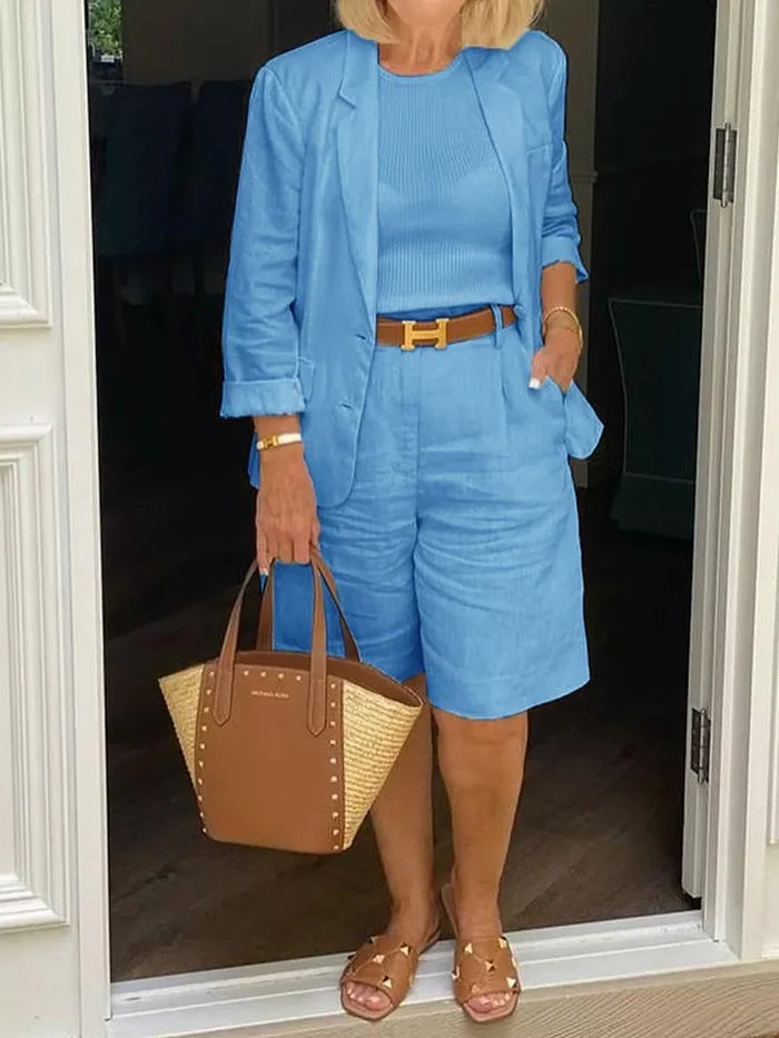 Leontina - Alkalmi Blézer Es Rövidnadrág Szett