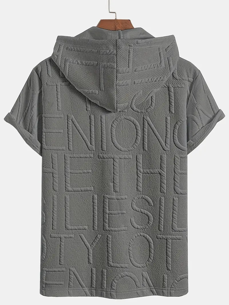 Henryk - Elegáns Rövid Ujjú Kapucnis Cipzáras Pulóver