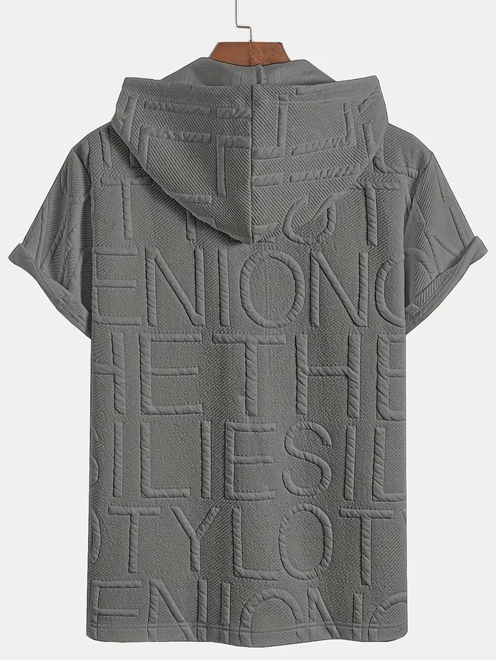 Henryk - Elegáns Rövid Ujjú Kapucnis Cipzáras Pulóver