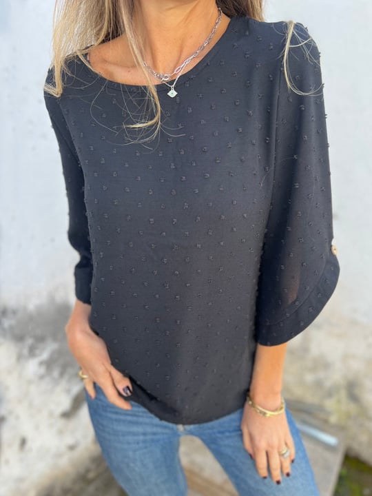 Lyutsiya - Kerek Nyakú Hímzett Nagy Mandzsettás Alkalmi Ing