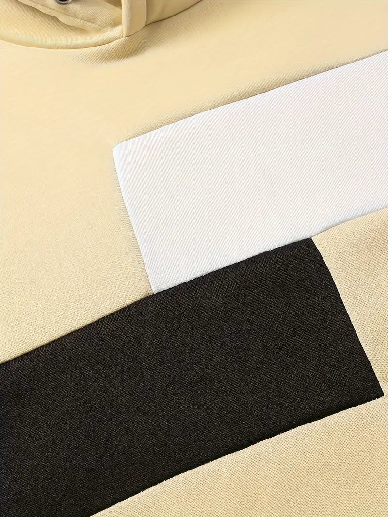 Tigran - Stílusos Foltvarrásos Kapucnis Pulóver