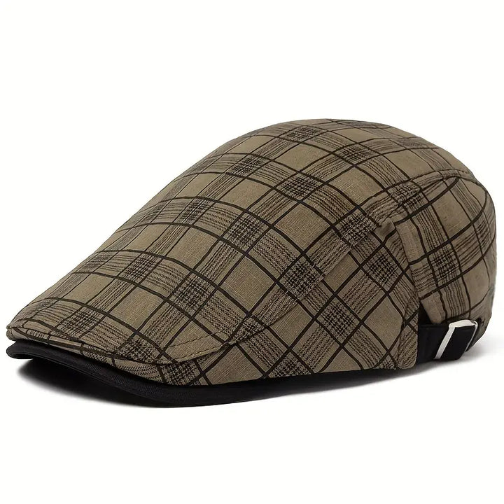 Zared - Állítható Vintage Kockás Beret Sapka