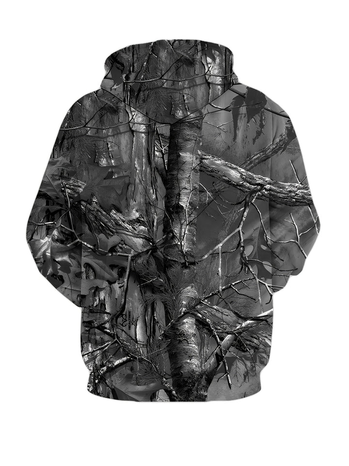 Whitaker - Cipzáras Kapucnis Pulóver, Agmintás Nyomtatással Ág