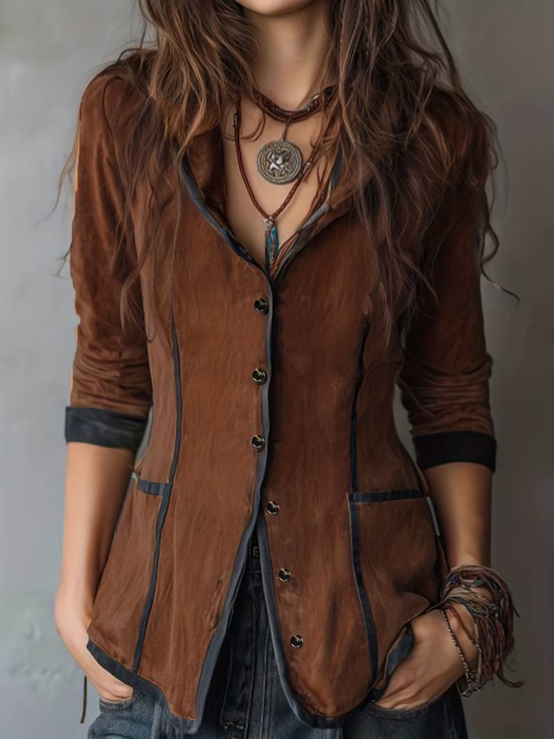 Yaara - Vintage Kapucnis Kabát Hosszú Ujjú