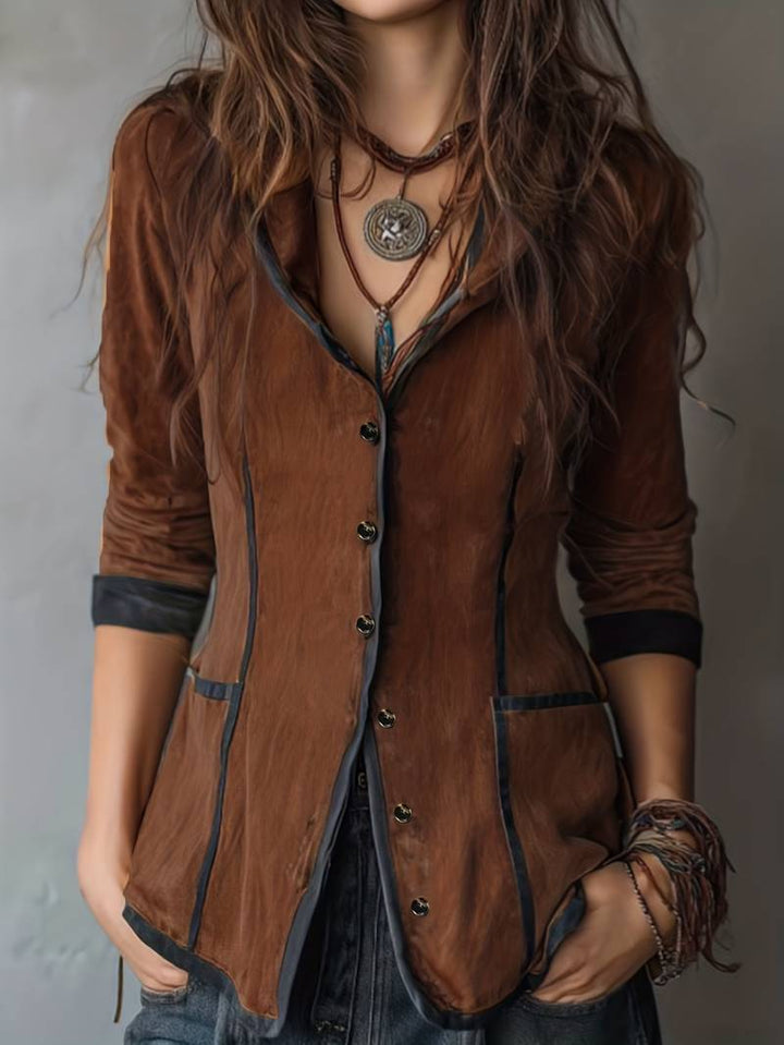 Yaara - Vintage Kapucnis Kabát Hosszú Ujjú