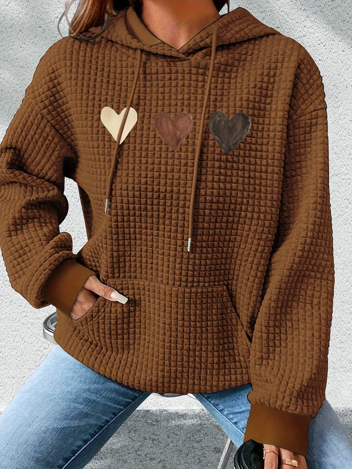 Urmela – Alkalmi Poliészter Kapucnis Pulóver Zsebekkel