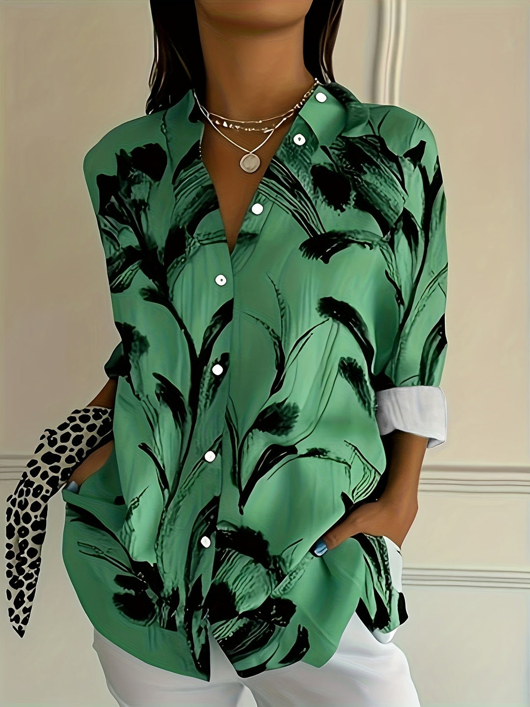 Ulka - Virágmintás Hosszú Ujjú Ing