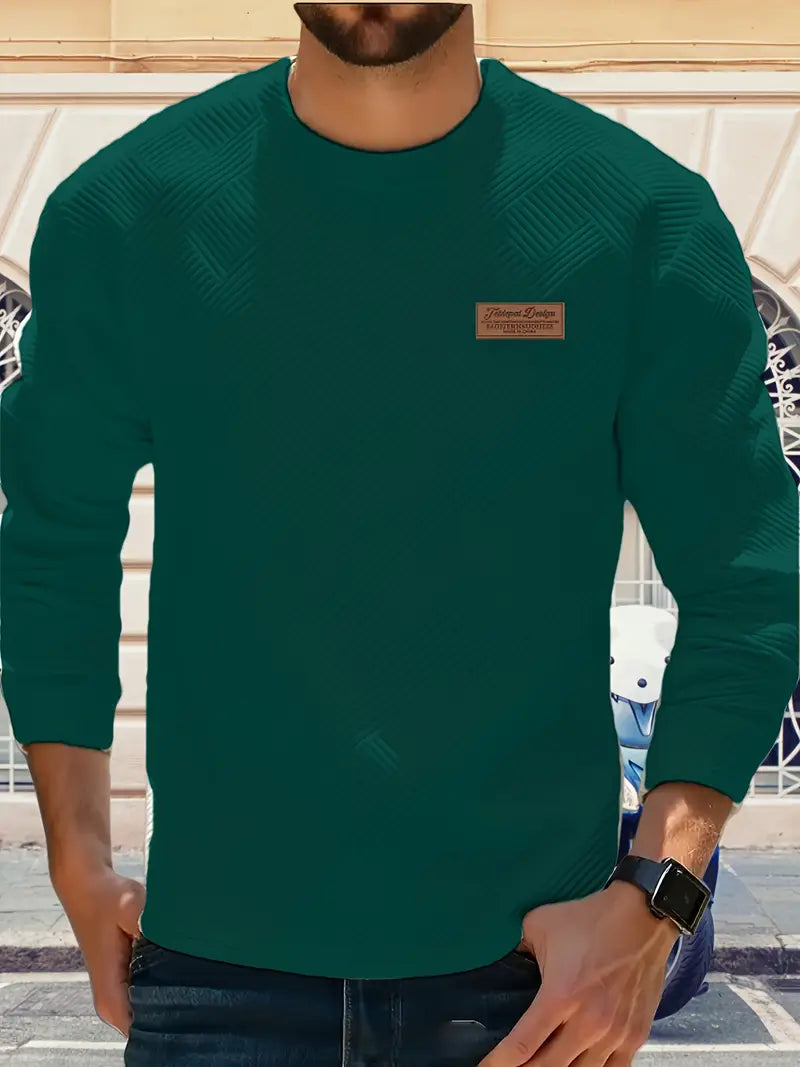 Malinga – Hosszú Ujjú Alkalmi Geometrikus Mintás Pulóver