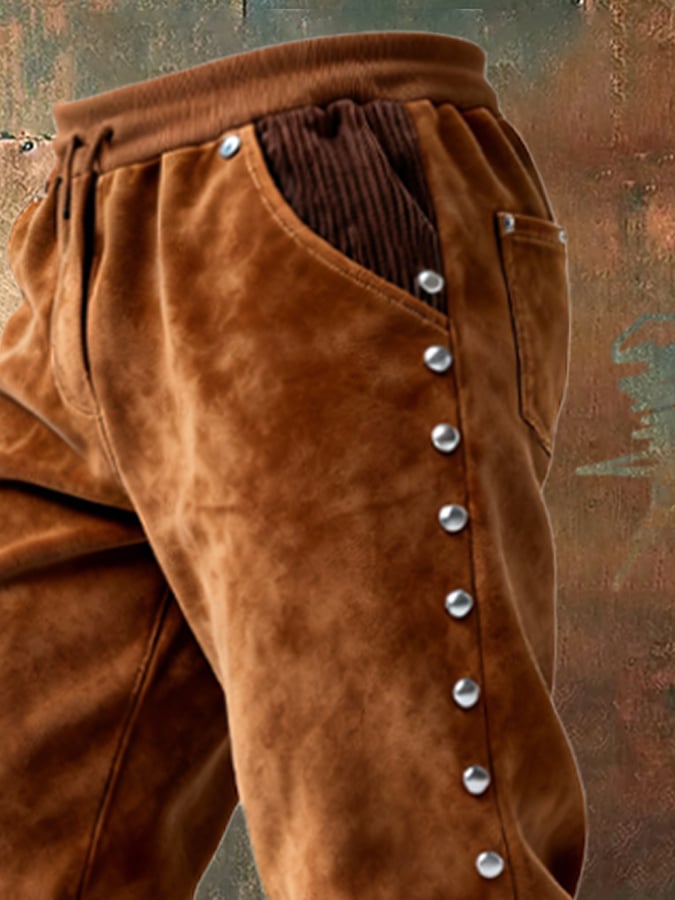 Overton – Vintage Kültéri Kaland Kordbársony Varrású Rojtos Nadrág