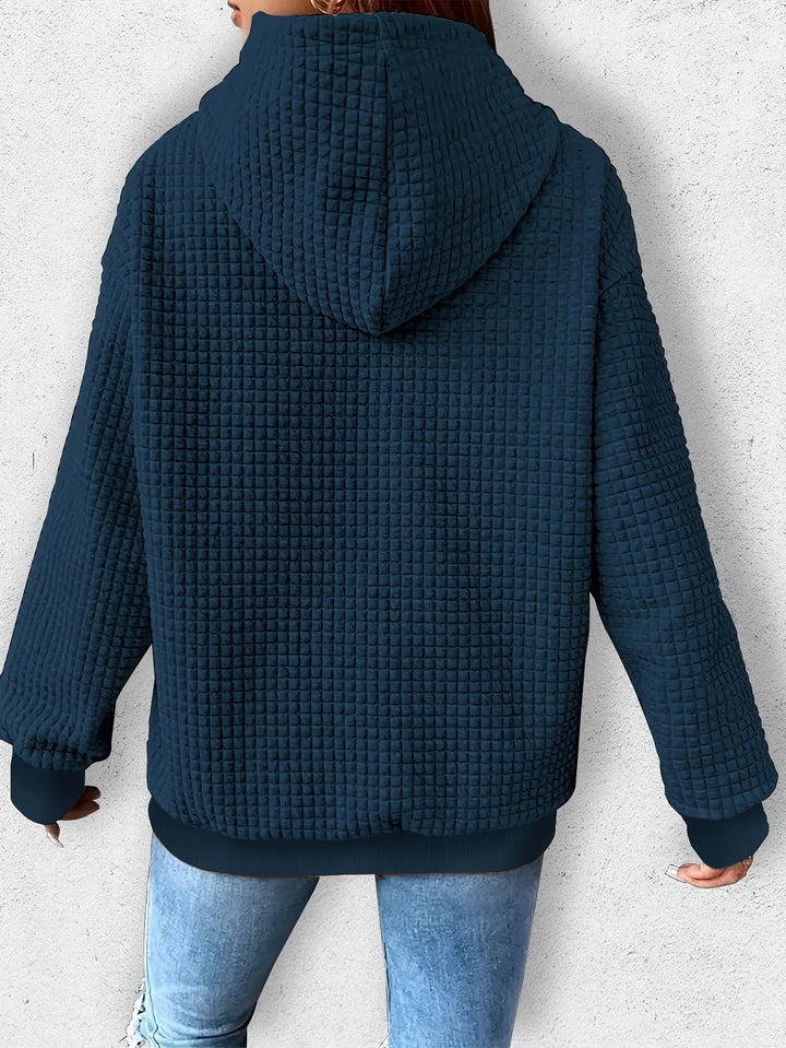 Urmela – Alkalmi Poliészter Kapucnis Pulóver Zsebekkel