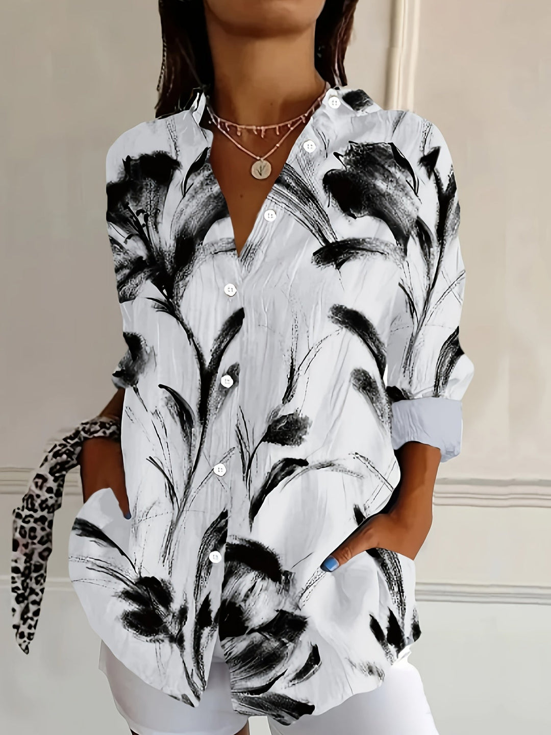 Ulka - Virágmintás Hosszú Ujjú Ing