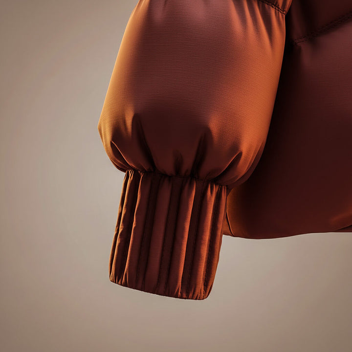 Enina - Stílusos Pamutkabát Szőrme Gallérral