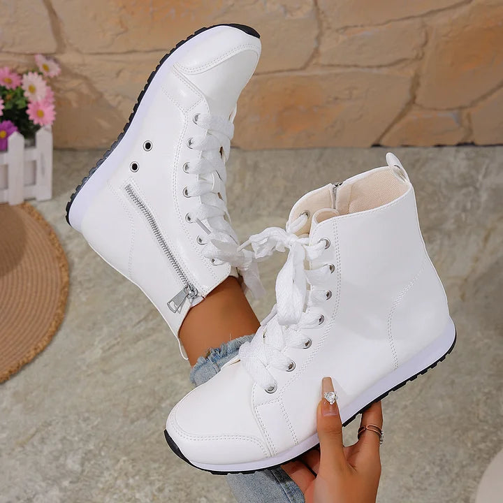 Theofani - Légáteresztő Cipzáras Bokacsizma