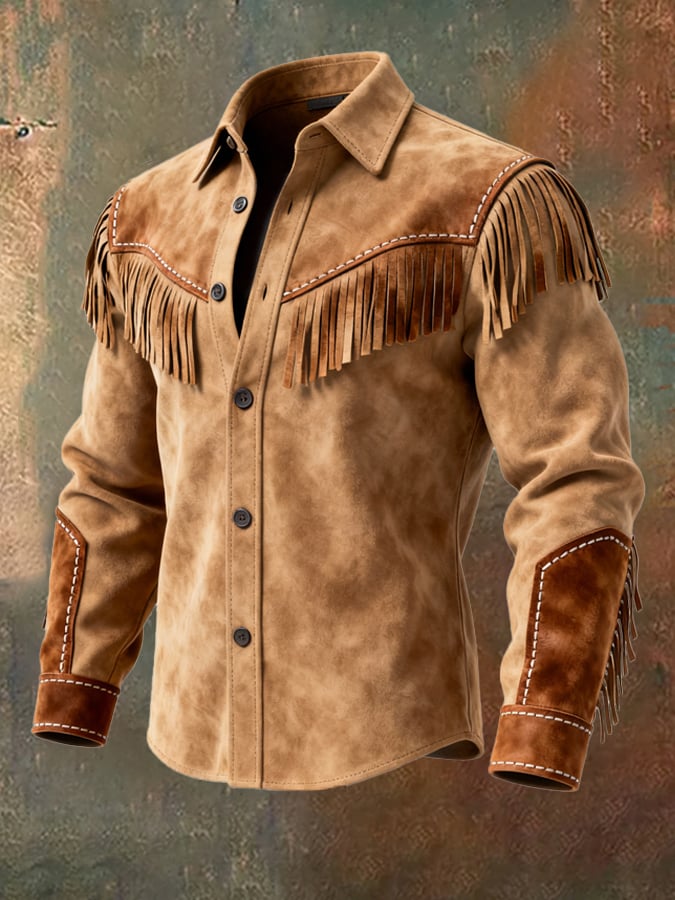 Finch - Vintage Stílusú Hosszú Ujjú Ing Rojtokkal Díszítve