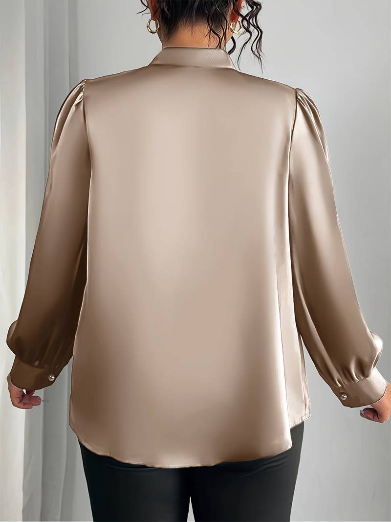 Elisheva - Elegáns Buborékujjas Ing V-Nyakkivágással