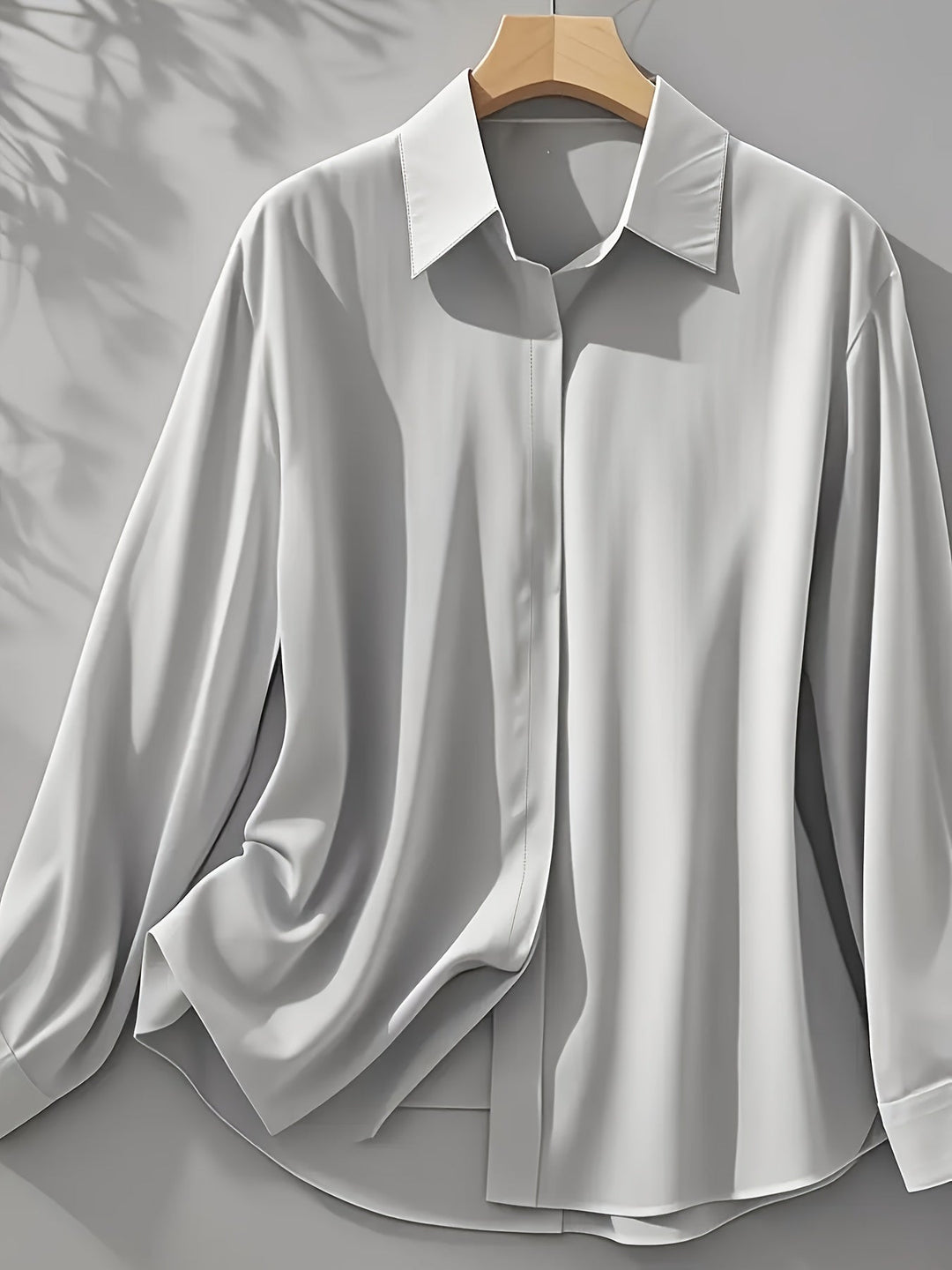 Elenochka - Stílusos Hosszú Ujjú Gombos Ing