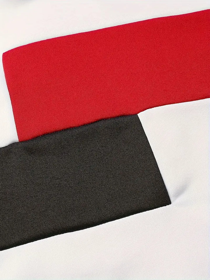 Tigran - Stílusos Foltvarrásos Kapucnis Pulóver