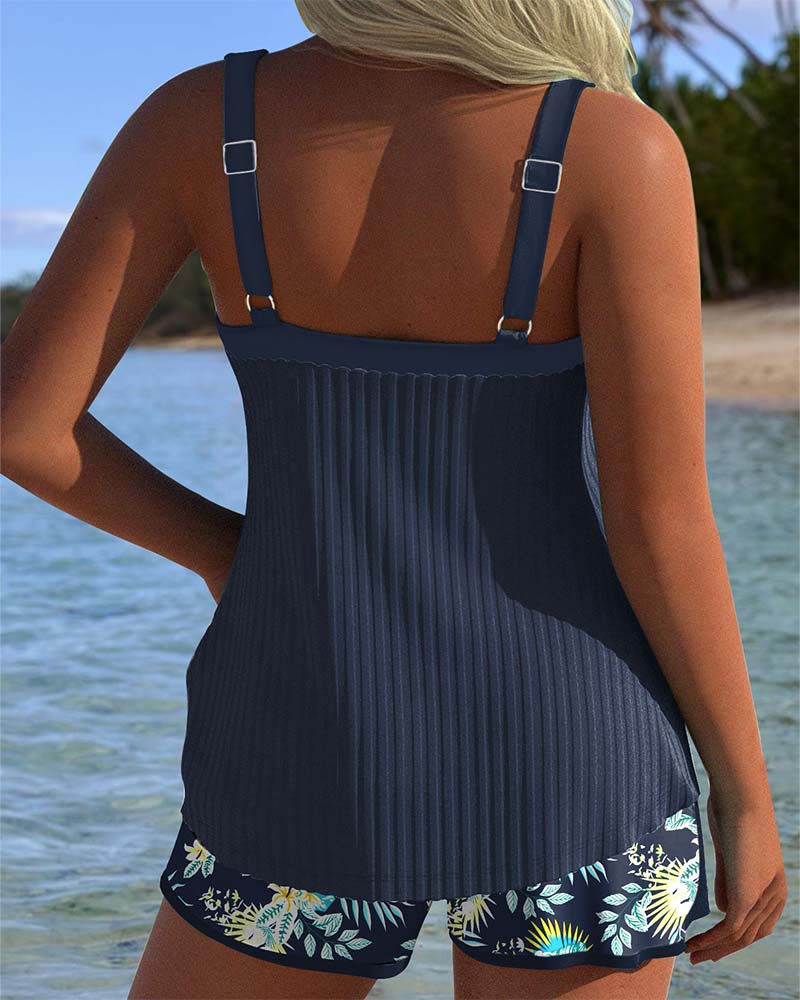 Elvia - Elegáns Virágmintás Tankini Szett