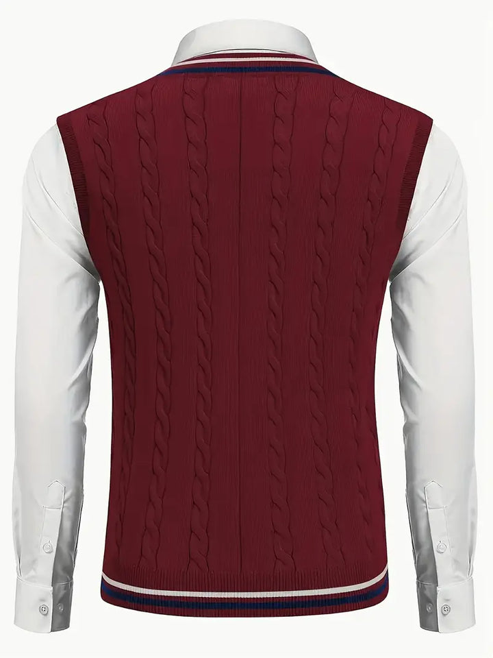 Duane - Ujjatlan, V Nyakú Kötött Pulóver