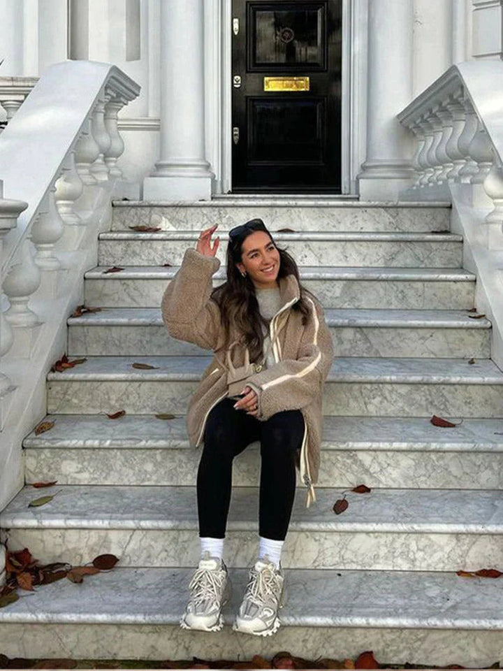 Tatjanka - Hosszú Ujjú Báránygyapjú Kabát