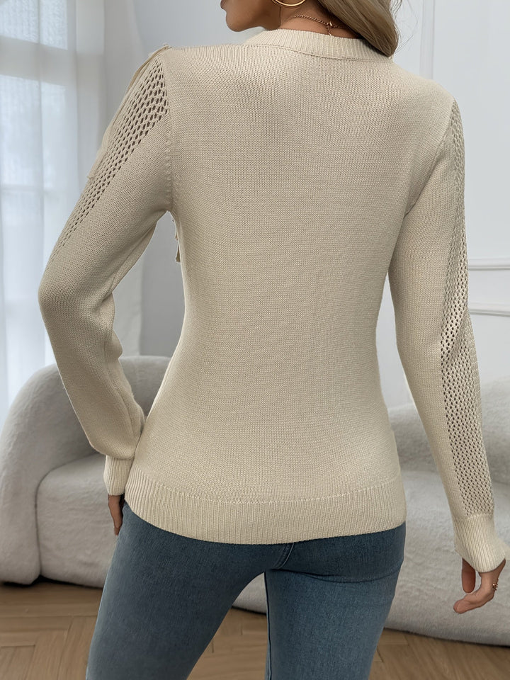 Thindra - Szegélyes Pulóver Hosszú Ujjú