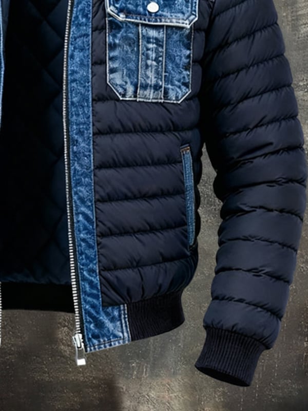 Upamecano – Vintage Denim Patchwork Outdoor Kabát