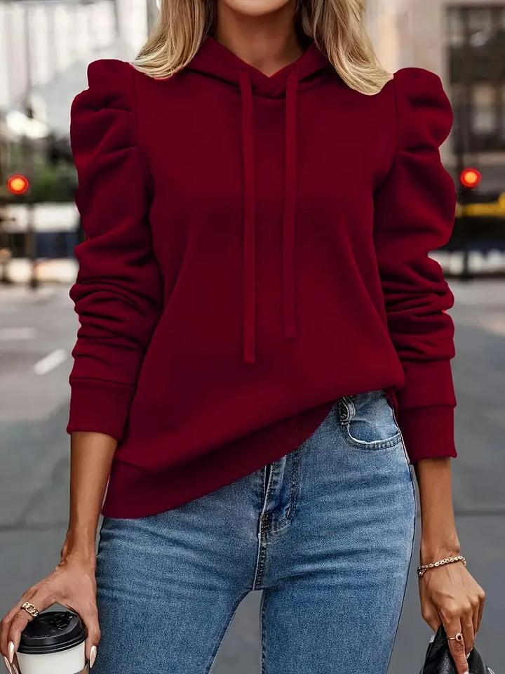 Nandita - Lélegző Hosszú Ujjú Kapucnis Pulóver