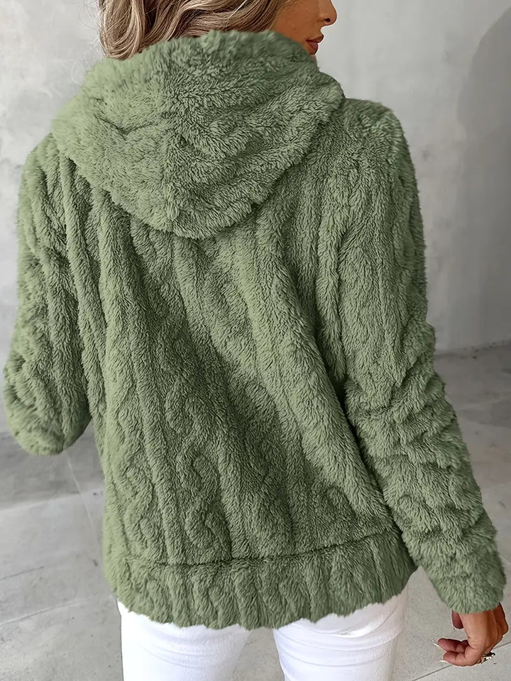 Ganka - Hosszú Ujjú Kapucnis Cipzár Pulóver