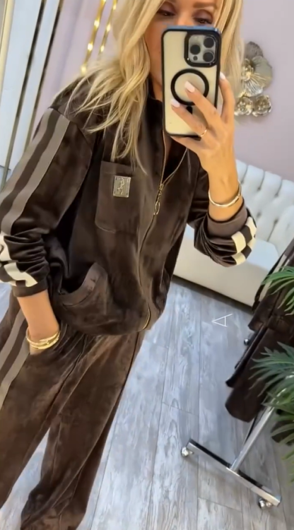 Laoise - Csíkos Szegélyű Kordbársony Melegítőruha