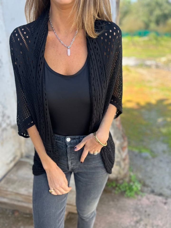 Veronique - Üreges Félhosszú Ujjú Kardigán