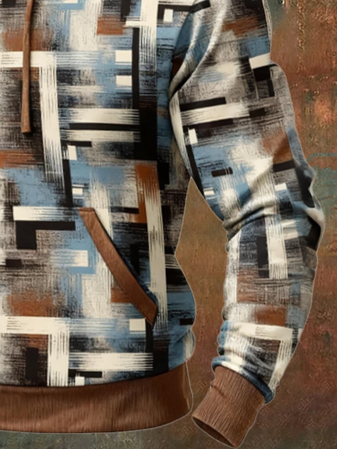 Sodhi – Retro Stílusú Pulóver Színes Blokknyomtatással